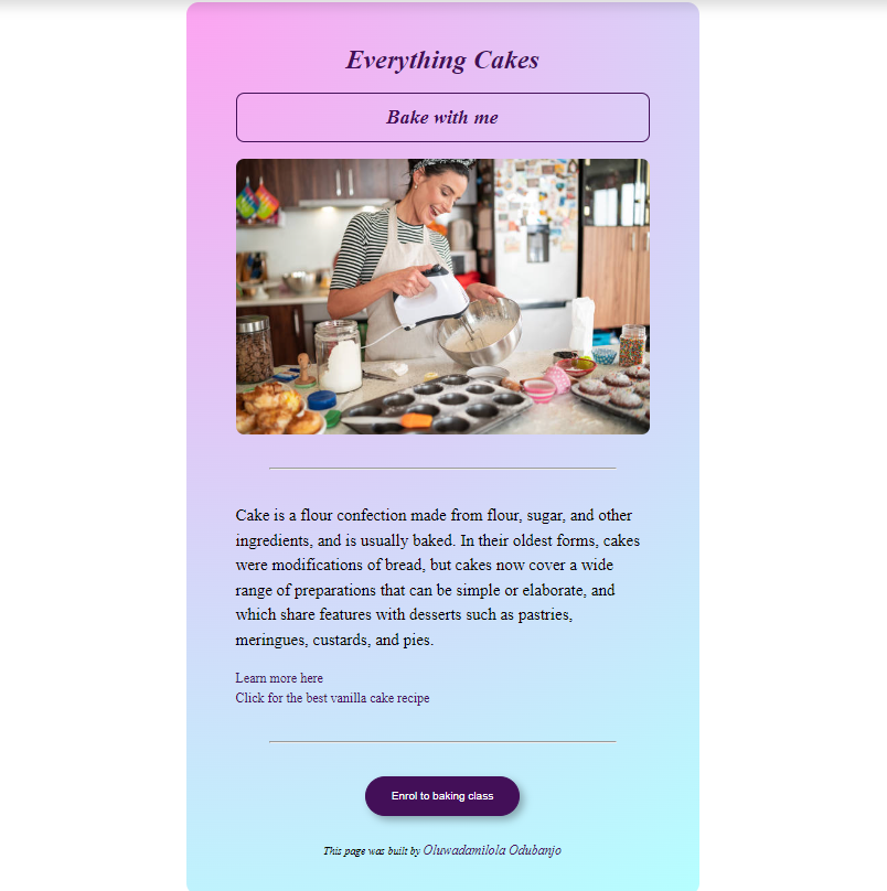 Baking site preview