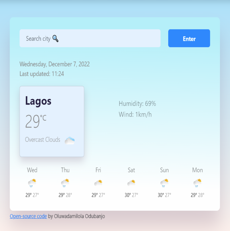 Weather app preview